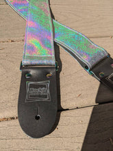 Load image into Gallery viewer, Holographic Glitter w/ Rainbow Hardware Guitar Strap
