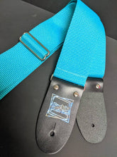Load image into Gallery viewer, Teal Blue Handmade Rockit Music Gear Guitar Strap
