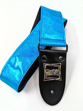 Load image into Gallery viewer, Blue Holographic Glitter Guitar Strap
