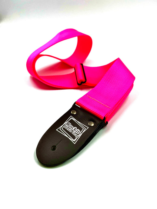 Neon Pink Handmade Rockit Music Gear Guitar Strap