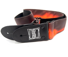 Load image into Gallery viewer, Thermochromic Black/Brown To Neon Orange Guitar Strap
