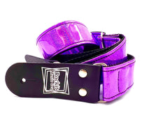 Load image into Gallery viewer, Purple Holographic Glitter Guitar or Ukulele 1.5” Strap
