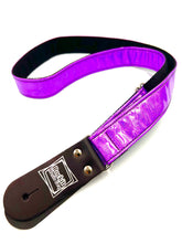 Load image into Gallery viewer, Purple Holographic Glitter Guitar or Ukulele 1.5” Strap
