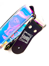Load image into Gallery viewer, Summer Sunset Holographic Pink, Purple, and Blue Ukulele or 1.5” Guitar Strap
