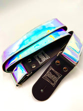 Load image into Gallery viewer, Summer Sunset Holographic Pink, Purple, and Blue Ukulele or 1.5” Guitar Strap
