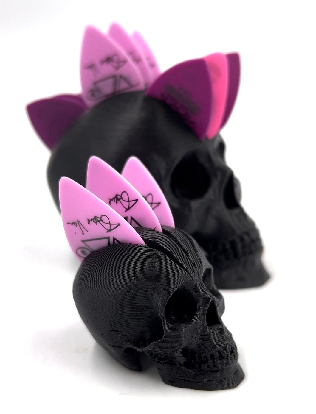 Mini Mohawk Skull Pick Holder Black