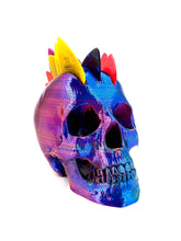 Load image into Gallery viewer, Mohawk Skull Guitar Pick Holder Rainbow Silk Color Shift Limited Edition
