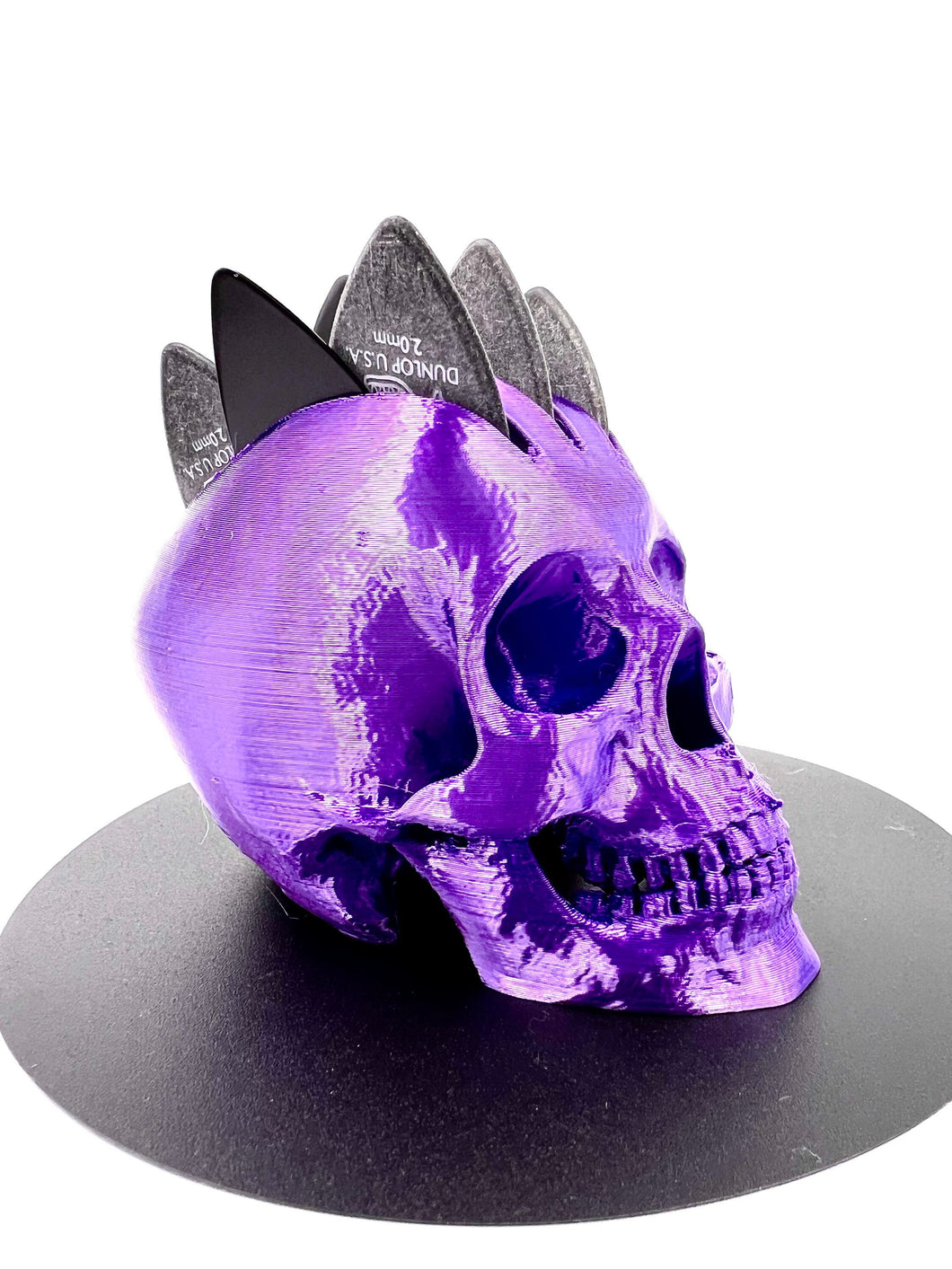 Mohawk Skull Pick Holder V3 - Dark Purple Silk