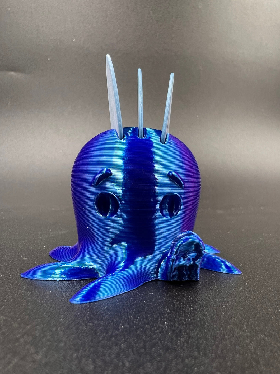 Mini Octopus Pick Holder (Holds 4 Picks) Dark Blue Silk