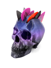Load image into Gallery viewer, Mohawk Skull Guitar Pick Holder Midnight Glitter Color Shift Limited Edition

