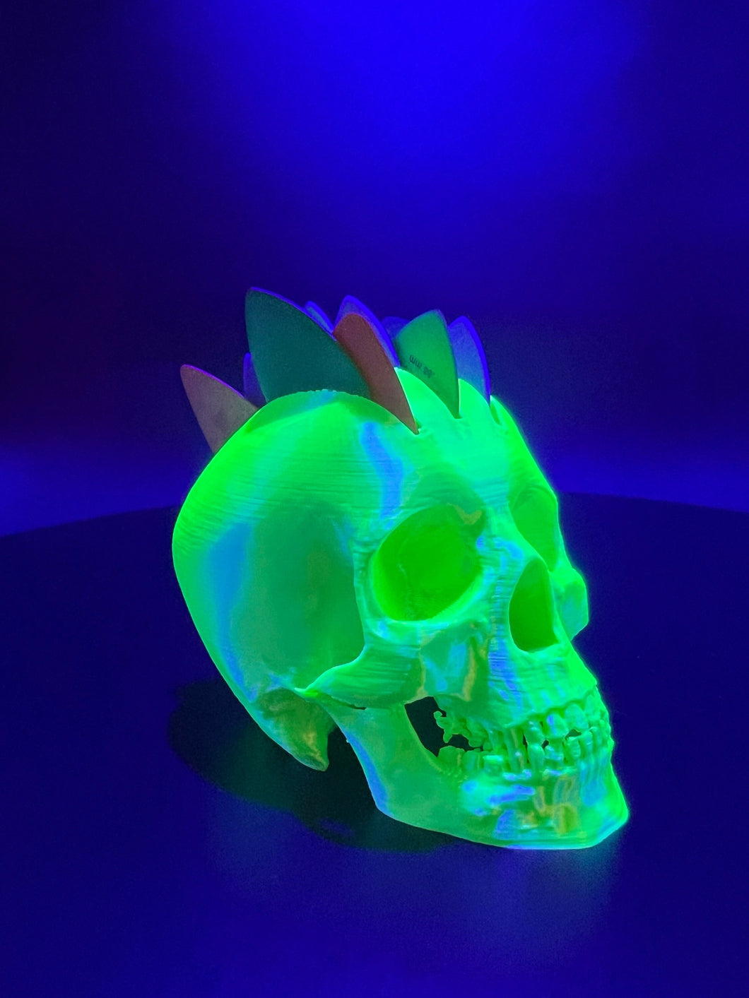 Mohawk Skull Pick Holder V3 - Neon Green