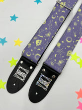 Load image into Gallery viewer, Halloween in Space Lavender Handmade Guitar Strap
