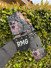 Load image into Gallery viewer, Roses And Skulls Pink and Black/Gray 3 Inch Bass or Guitar Woven Strap Vegan
