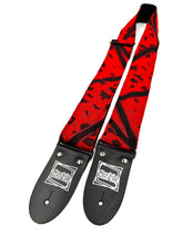 Load image into Gallery viewer, Red and Black Stripes Woven Guitar Strap
