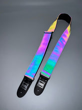 Load image into Gallery viewer, Reflective Holographic Gray ABC’s Letters Guitar Strap
