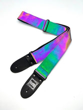 Load image into Gallery viewer, Reflective Holographic Gray ABC’s Letters Guitar Strap
