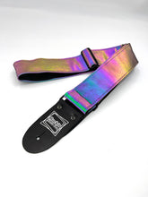 Load image into Gallery viewer, Reflective Holographic Gray ABC’s Letters Guitar Strap
