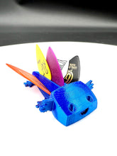 Load image into Gallery viewer, Mini Axolotl Pick Holder (Holds .60mm-1.4mm picks) Dark Blue Silk
