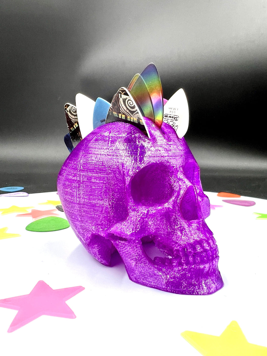 Mohawk Skull Pick Holder V3 - Translucent Purple