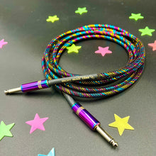 Load image into Gallery viewer, Black Rainbow Guitar Cable W/ Rainbow Jacks
