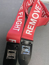 Load image into Gallery viewer, Remove Before Flight Red Guitar Strap
