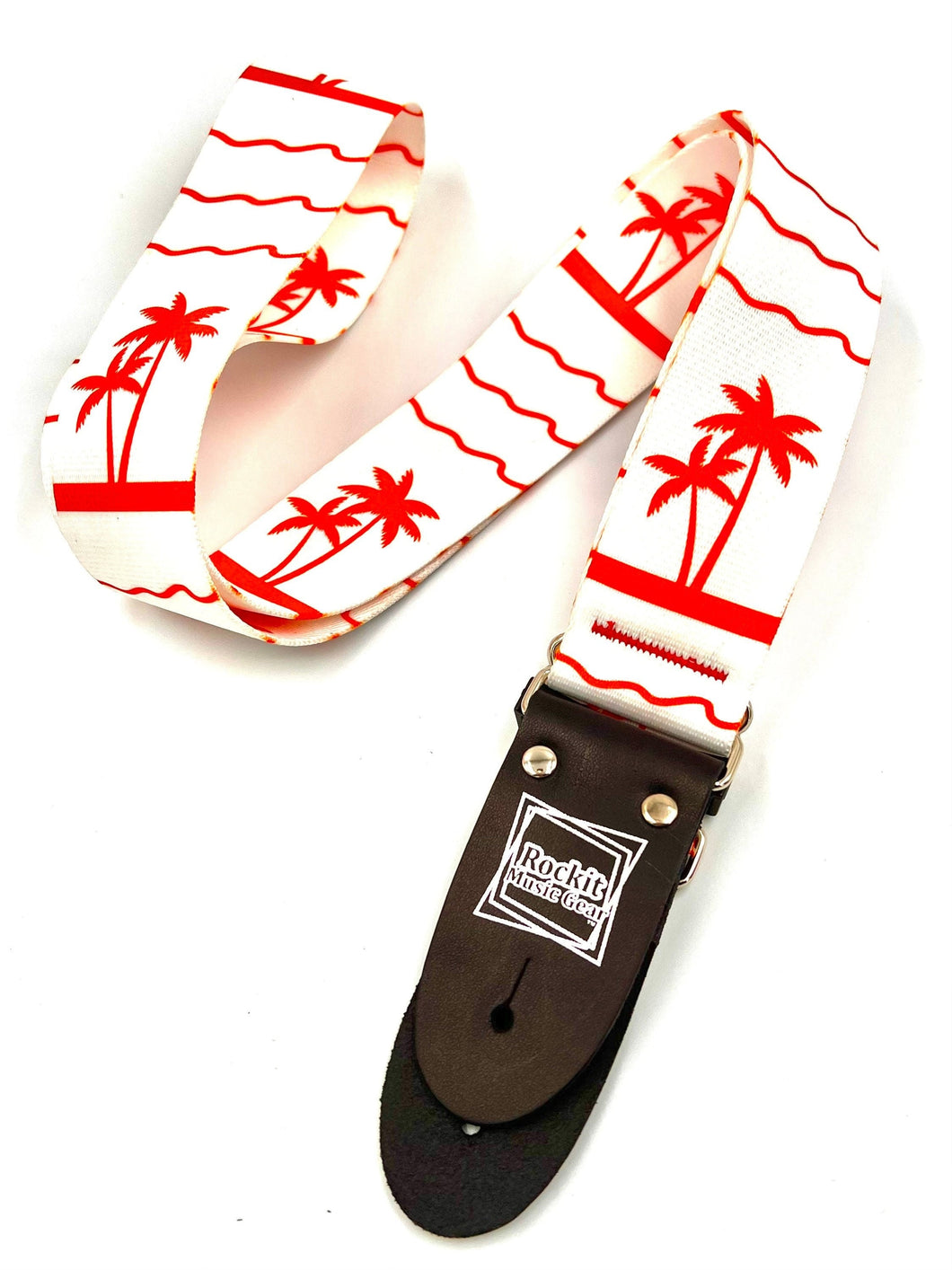 Red Palm Trees Guitar Strap