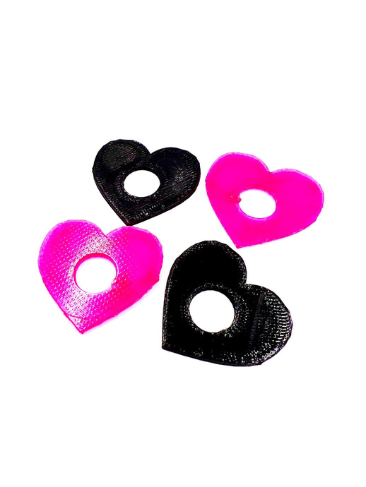 Heart Strap Blocks 4 Pack - Translucent Pink and Black