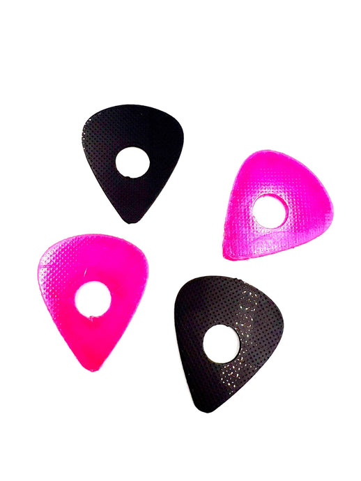 Pick Shaped Strap Blocks 4 Pack - Translucent Pink and Black
