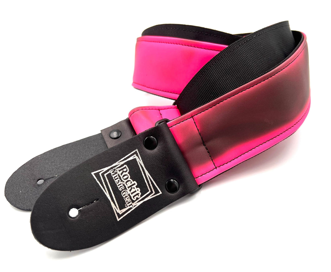 Thermochromic Black/Brown To Neon Pink Guitar Strap