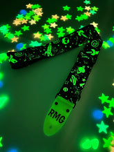 Load image into Gallery viewer, Glow In the Dark Planets V2 Handmade Guitar Strap No Glow Ends
