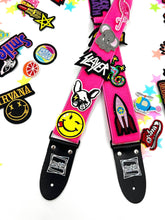 Load image into Gallery viewer, Hook and Loop Guitar Strap - Neon Pink
