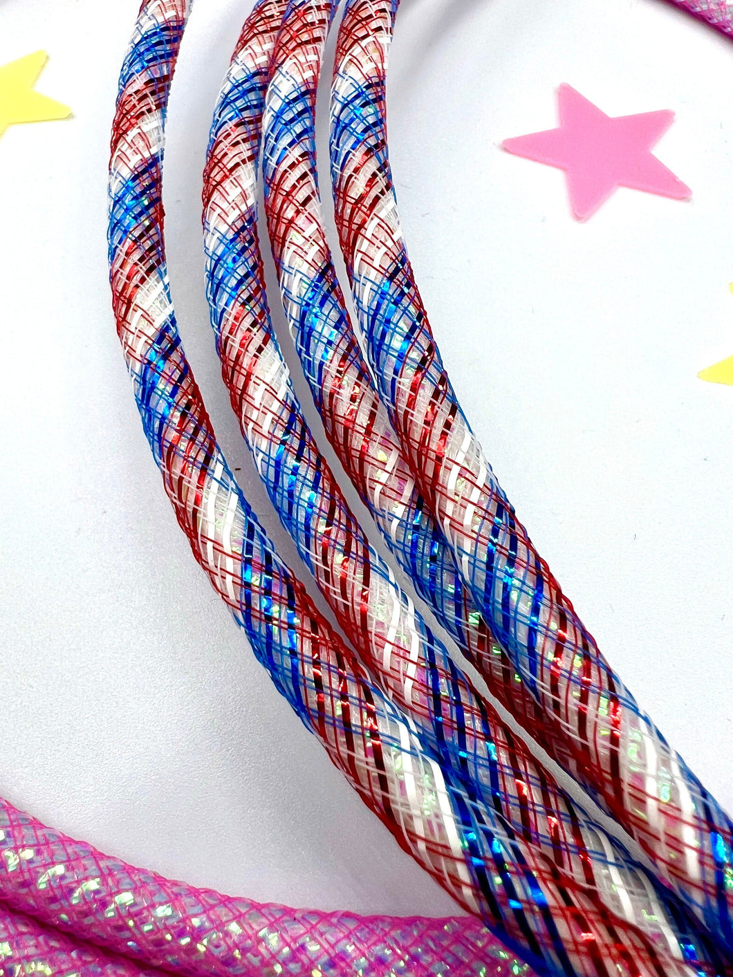 Red, White and Blue Iridescent Sparkle Guitar Cable Straight or Right-Angle (your choice) Limited Color*