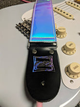 Load image into Gallery viewer, Summer Sunset Holographic Pink, Purple, and Blue Guitar Strap
