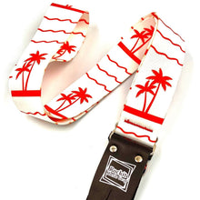 Load image into Gallery viewer, Red Palm Trees Guitar Strap
