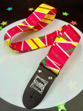Load image into Gallery viewer, 80&#39;s Neon Pink Print Handmade Guitar Strap

