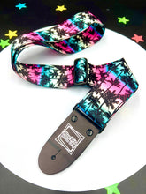 Load image into Gallery viewer, Summer Palm Trees Sunset Pink and Mint Green Handmade Guitar Strap
