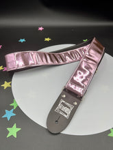 Load image into Gallery viewer, Pink Chrome Handmade Guitar Strap

