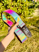 Load image into Gallery viewer, Fall Iridescent Sunset Chrome Guitar Strap

