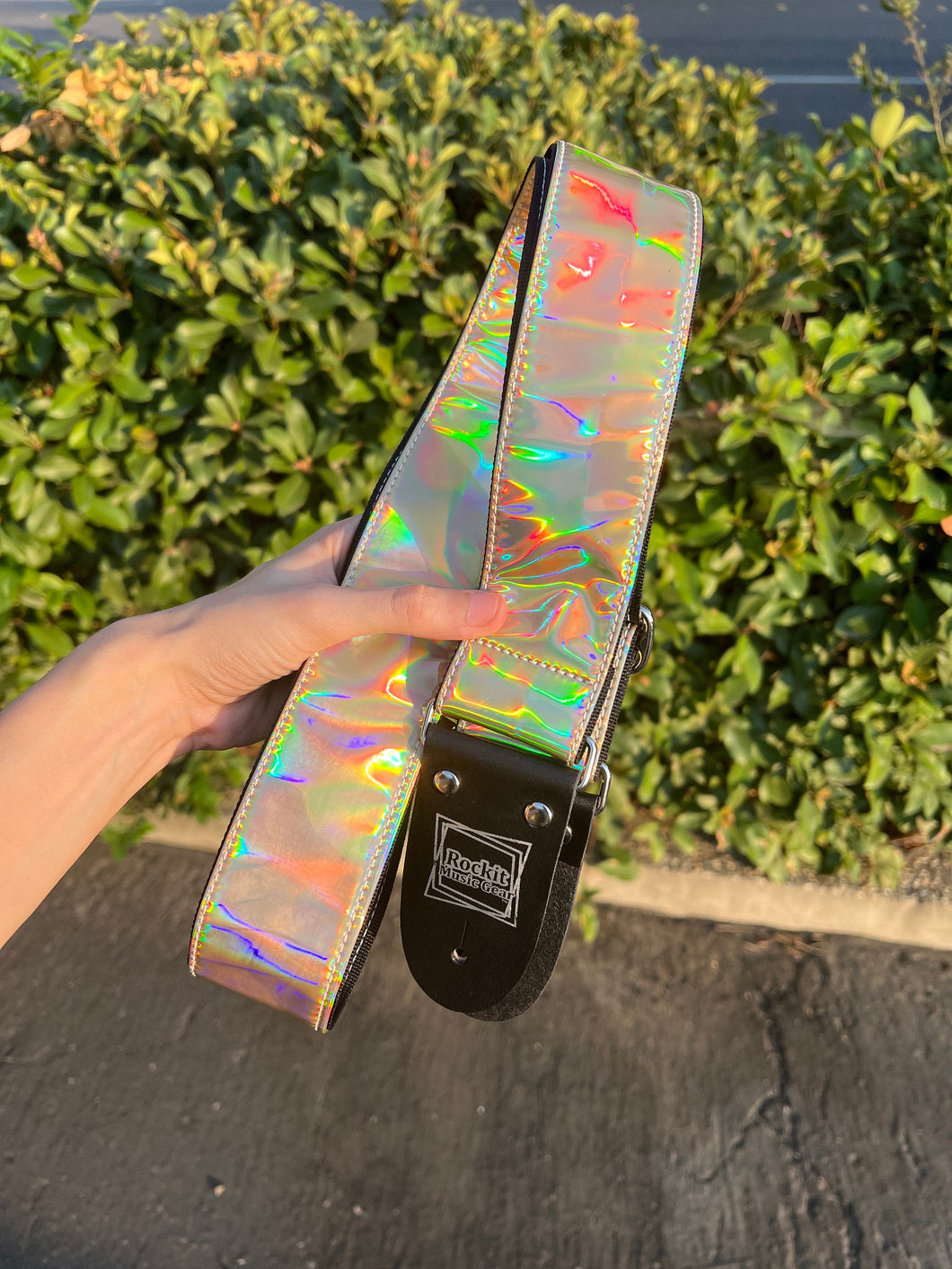 Holographic Gold Guitar Strap