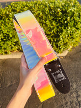 Load image into Gallery viewer, Pink and Lemonade Iridescent Chrome Guitar Strap
