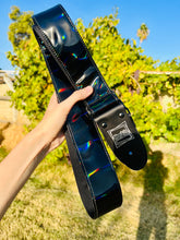 Load image into Gallery viewer, Holographic Black w/ Rainbow Chrome Guitar Strap
