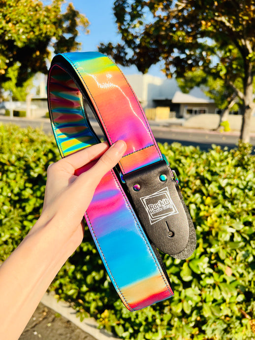 Rainbow Lenticular W/Rainbow Hardware Guitar Strap Limited Edition