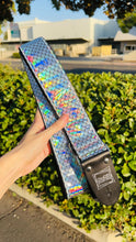 Load image into Gallery viewer, Holographic Silver Scales Guitar Strap
