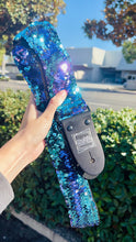 Load image into Gallery viewer, Sparkly Purple And Turquoise Guitar Strap
