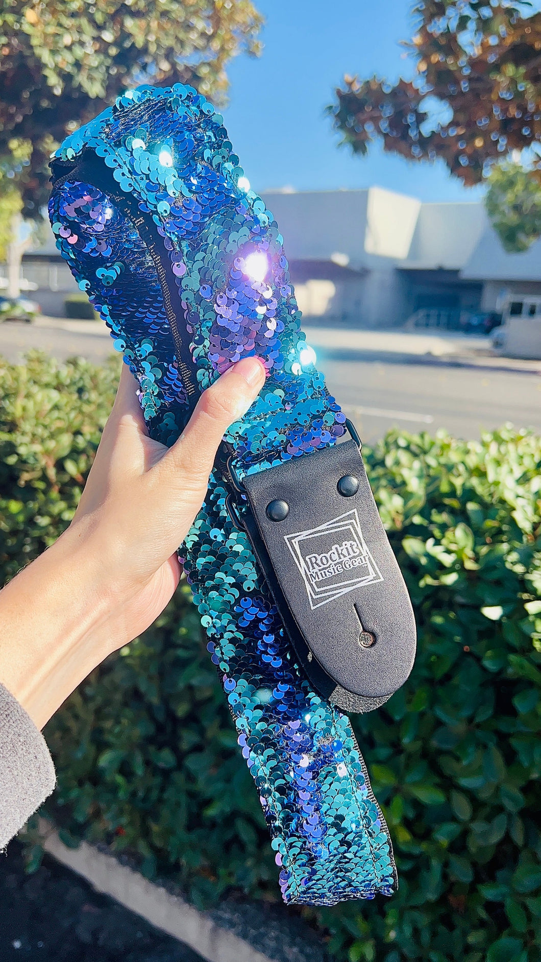 Sparkly Purple And Turquoise Guitar Strap