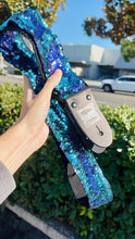 Load image into Gallery viewer, Sparkly Purple And Turquoise Guitar Strap
