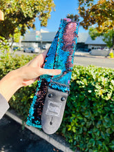 Load image into Gallery viewer, Light Pink and Light Blue Flip Sequin Guitar Strap
