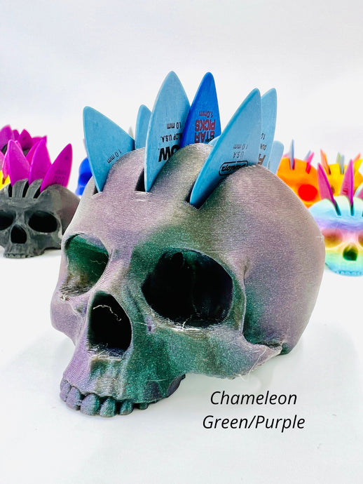 Mohawk Skull Pick Holder - Chameleon Color Shift Limited Edition